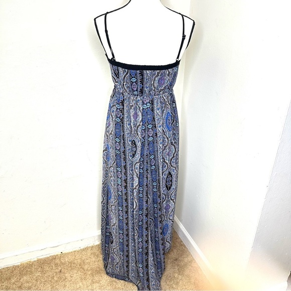 Doe & Rae Bohemian Maxi Long Dress Women Size X Small Blue Sleeveless - Picture 8 of 10